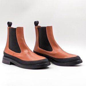 Frame Paris Women Le Holland Leather Rubber Brown Chelsea Boots 8US EUR 38.5